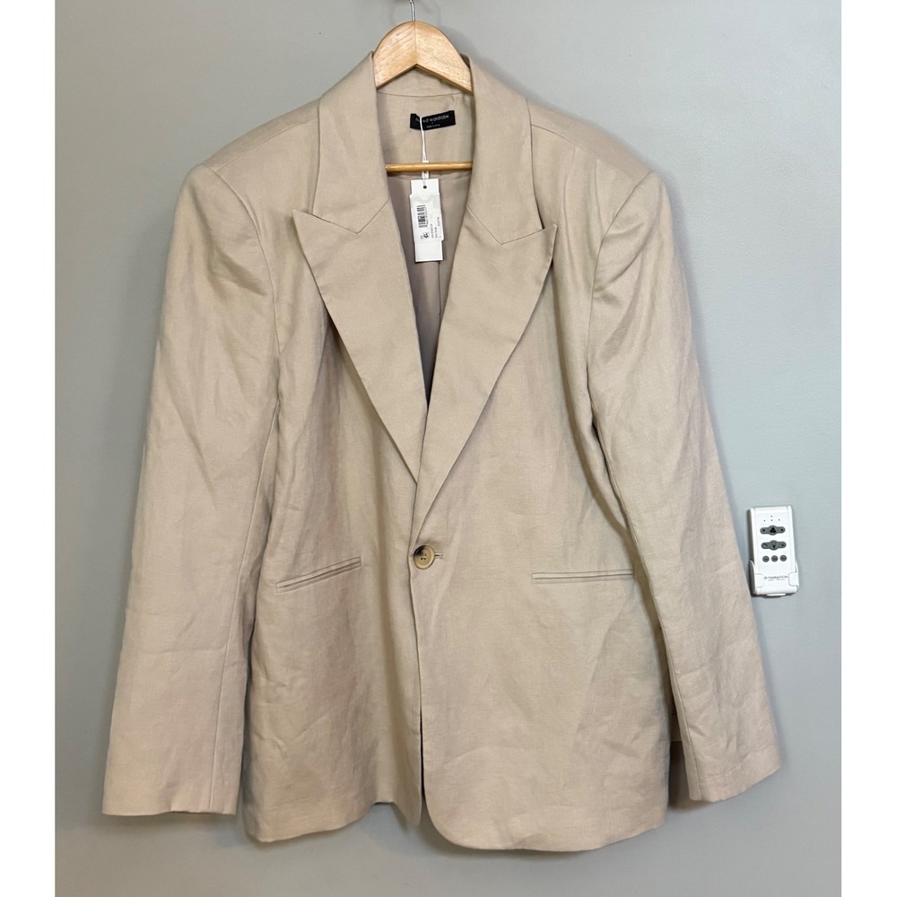 Naked Wardrobe blazer Linen Blend Single Button sport coat Mens Size L